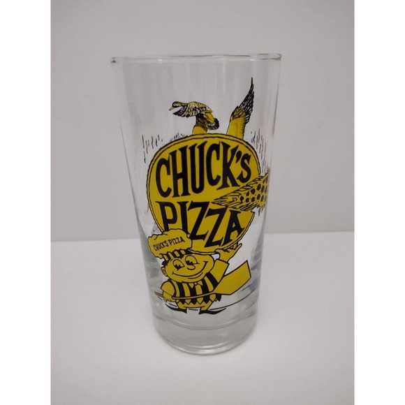 Vintage Chuck's Pizza Glass Yellow‎ Ducks - Picture 2 of 6